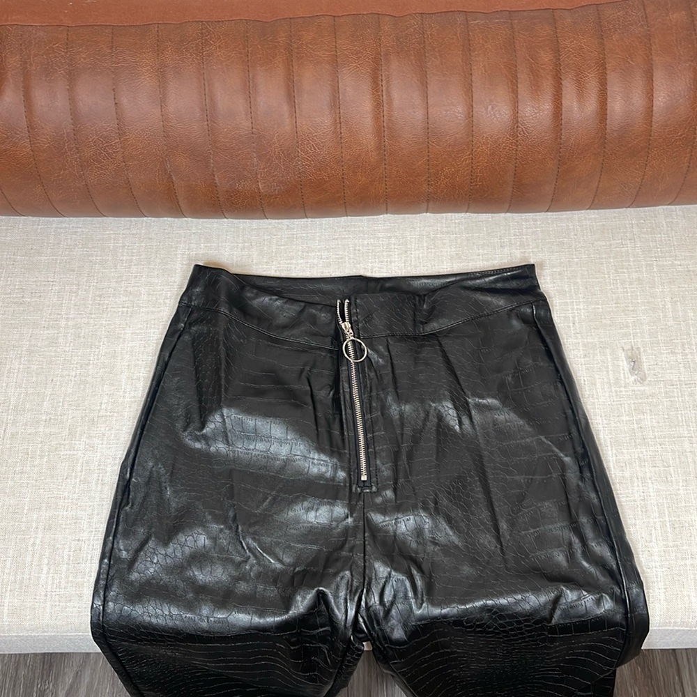 Croc Leather Pants